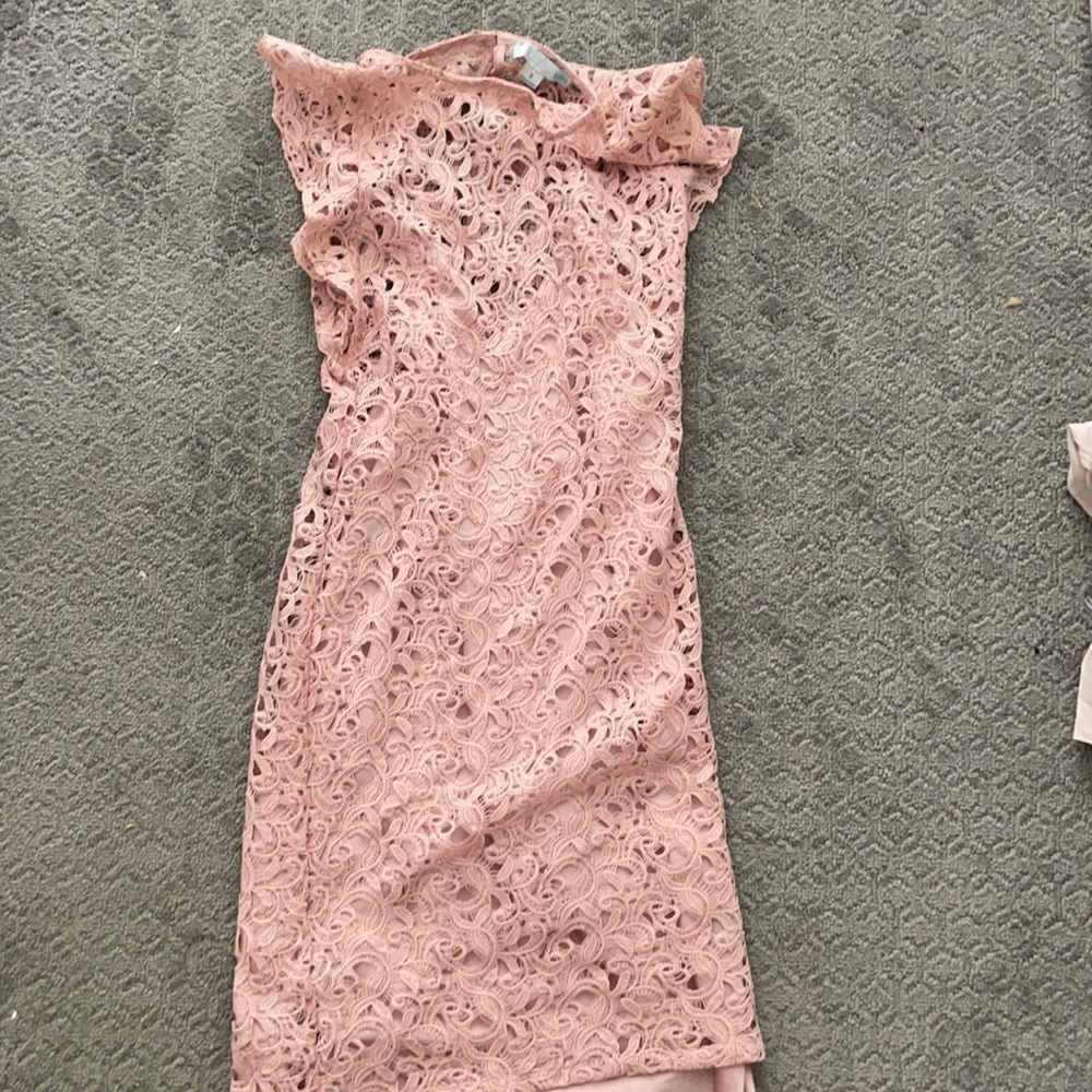 Macy’s Peach lace dress with underdress